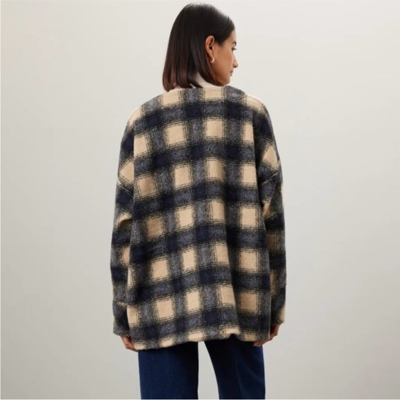 Madewell Brushed Jacquard Wrap-Front Cardigan in Plaid - Picture 3 of 15